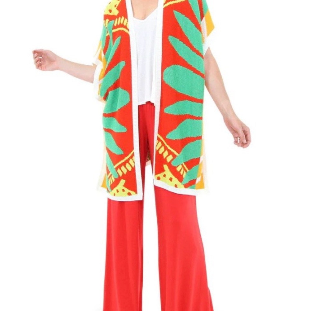 Mara Hoffman Sunrise Poncho Sweater Designer One Size Cotton Resort Festival